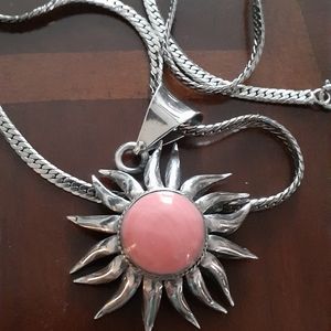 Vintage Sterling Sunburst Pendant